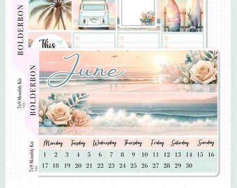 JUNE 7x9 Monthly Sticker Kit || Sunset Beach