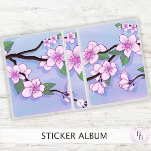 CHERRY BLOSSOM Sticker Album ||  6x8 Jumbo, Hobonichi, Mini Sampler, Sticker Book, Sticker Storage, Photo Album