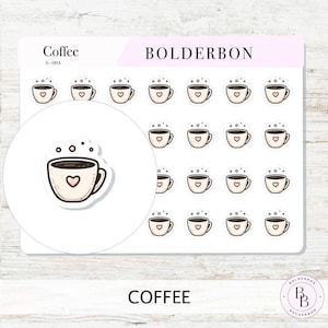 COFFEE Icon Stickers || Cute Coffee Mug Icon for Planner, Journal, Morning Routine, or Caffeine Tracker