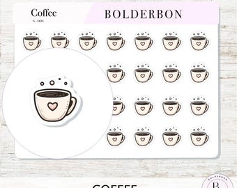 Stickers icônes CAFÉ || Jolie icône de tasse à café pour agenda, journal, routine du matin ou suivi de la caféine