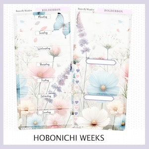 BUTTERFLY MEADOW Hobonichi Weeks || Planner Sticker Kit