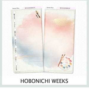 ARTYSTYCZNY PRZEPŁYW Hobonichi Weeks || Zestaw naklejek do tygodniowego planera akwarelowego