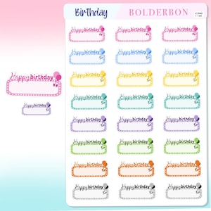 BIRTHDAY Planner Stickers ||  Cute, Balloons, Celebrate, Labels, Appointment, Functional