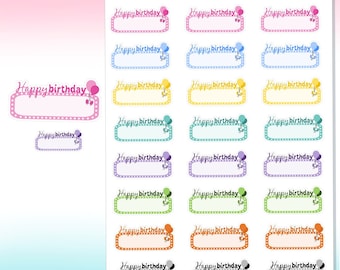 BIRTHDAY Planner Stickers ||  Cute, Balloons, Celebrate, Labels, Appointment, Functional