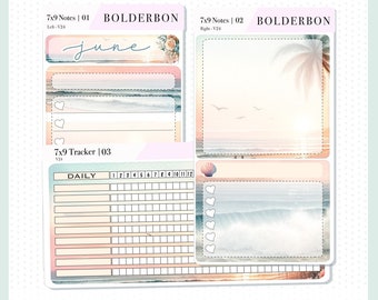 JUNE 7x9 Notes Kit || Planner Sticker Kit for Erin Condren Dashboard