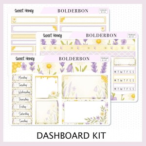 SWEET HONEY Erin Condren Dashboard Sticker kit || Bees, Florals & Cozy Farmhouse Vibe Planner Stickers