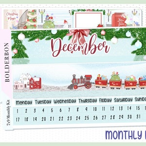 DICIEMBRE 7x9 Kit de pegatinas mensuales // Erin Condren, Recuerdos, Pegatinas de planificador, Navidad, Vacaciones