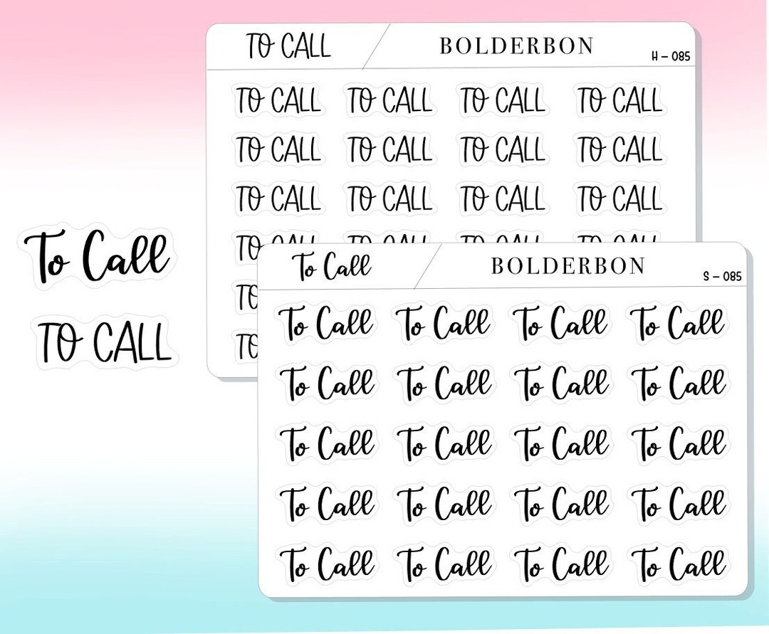 TO CALL Script Handwritten Stickers || Functional Planner Stickers ...