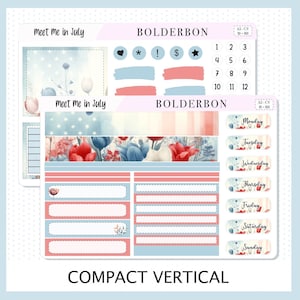 Incontriamoci a luglio "Compatto Verticale" // Kit di adesivi per planner A5