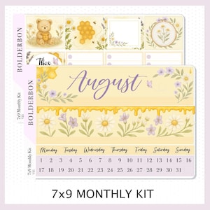 AUGUST 7x9 Monthly Sticker Kit || Sweet Honey