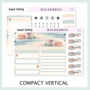 SERENIDAD COSTERA "Vertical Compacto" // Kit de pegatinas para agenda A5