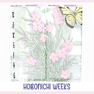 SAKURA BLOSSOM Hobonichi Weeks || Zestaw naklejek do tygodniowego planera, Wiosna, Kwiaty, Artysta, Malarz, Rękodzieło