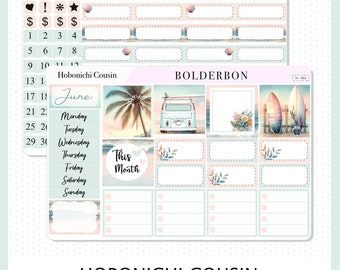 JUNE Hobonichi Cousin and A5 Day Free || Monthly Planner Sticker Kit