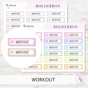 Workout Label Stickers || Exercise Planner Stickers for Fitness Journals, Health Tracking & Gym Routines