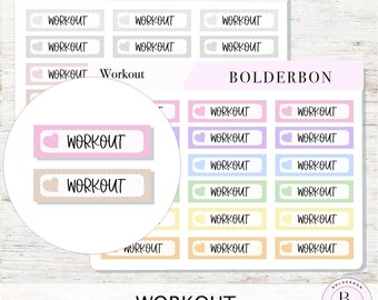 Workout Labels • Planner Stickers • Fitness Tracker • Gym Stickers • Functional