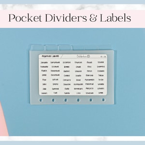 POCKET SIZE Planner Dividers | 6 Side Tabs Clear Frosted Plastic For A7 Ringbound Binders Planners