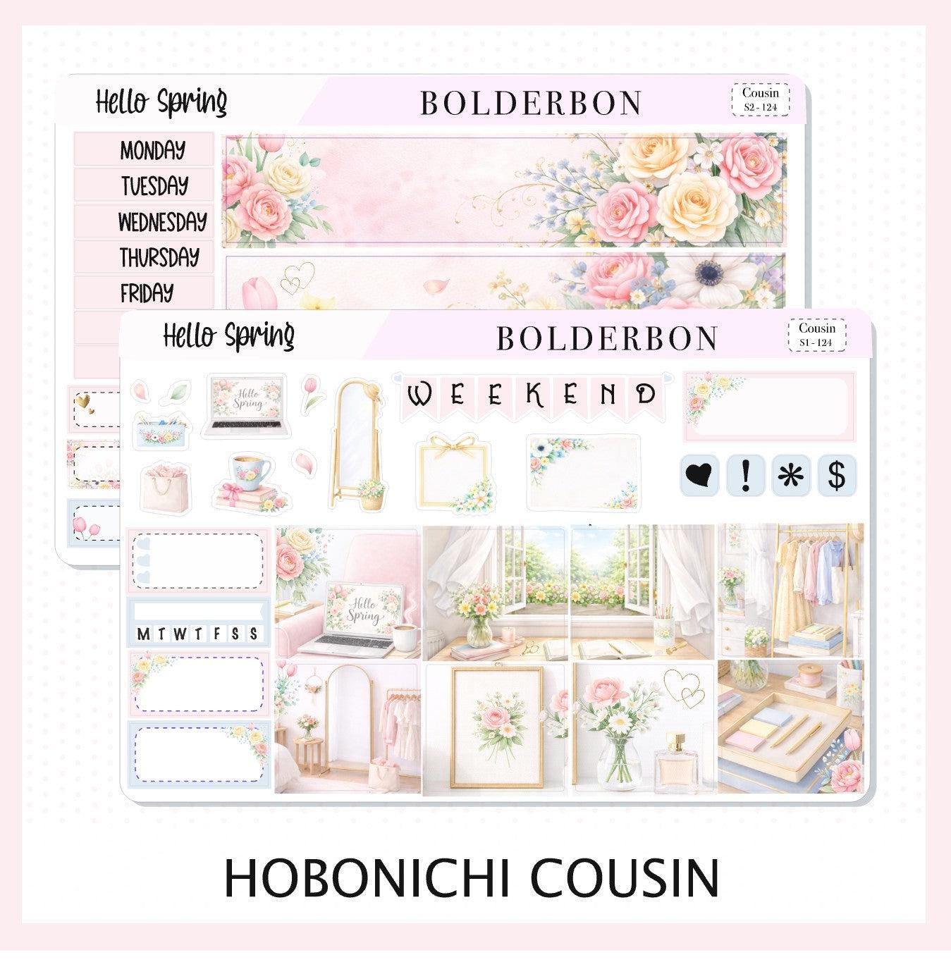 Hello Spring • Hobonichi Cousin • Weekly Sticker Kit • Planner Stickers ...