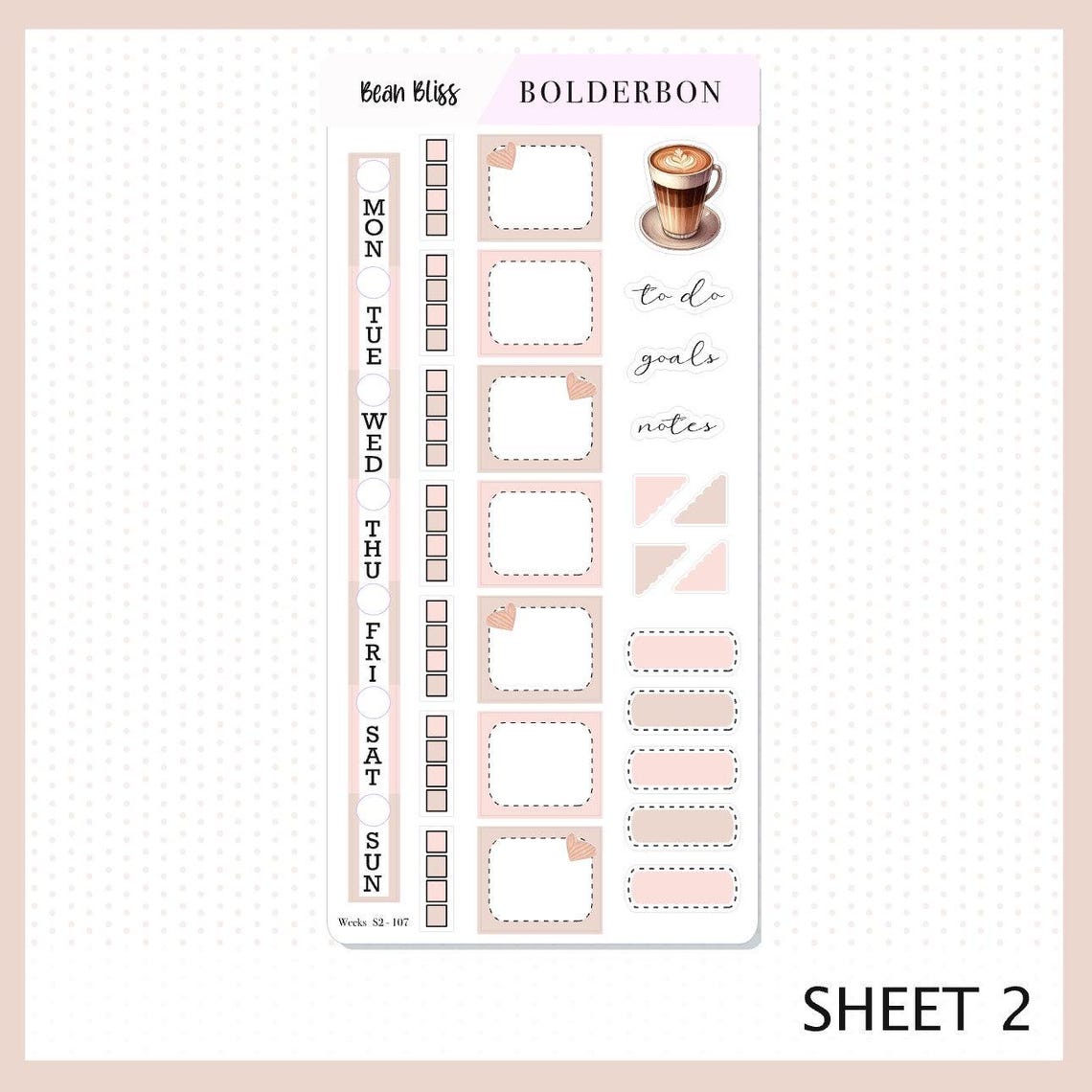 Bean Bliss • Hobonichi Weeks • Weekly Sticker Kit • Planner Stickers - Etsy
