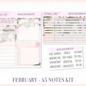 A5 NOTES KIT &quot;February&quot; || Erin Condren Planner Sticker Kit for Compact Vertical, Daily Duo, A5 Horizontal, Valentine, Love