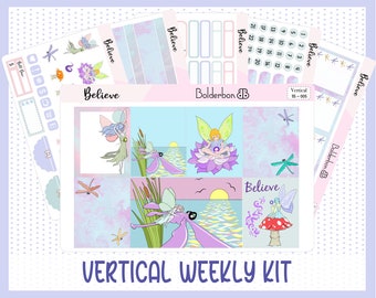 BELIEVE Sticker Kit || Planner Stickers, Vertical, Fairy, Erin Condren, Hourly, Weekly, Makselife, Plum Paper