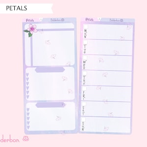 PETALS Hobonichi Weeks || Hand Drawn Planner Sticker Kit