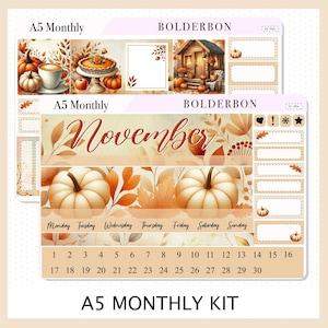 MAANDSET A5 NOVEMBER || Plannerstickers voor Erin Condren