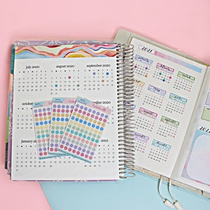 Colorful Transparent Dot Stickers • Mini Heart Planner Stickers • Functional • Transparent Matte • Hobonichi • Erin Condren