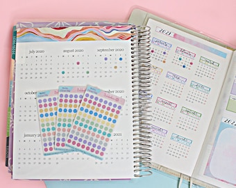 Colorful Transparent Dot Stickers • Mini Heart Planner Stickers • Functional • Transparent Matte • Hobonichi • Erin Condren