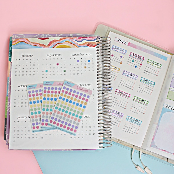 TRANSPARENT DOTS  || Frosted Clear, Colorful, Pastel, Mini Date Dots, Planner Stickers, Functional