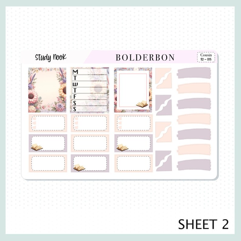 Study Nook • Hobonichi Cousin • Weekly Sticker Kit • Planner Stickers ...