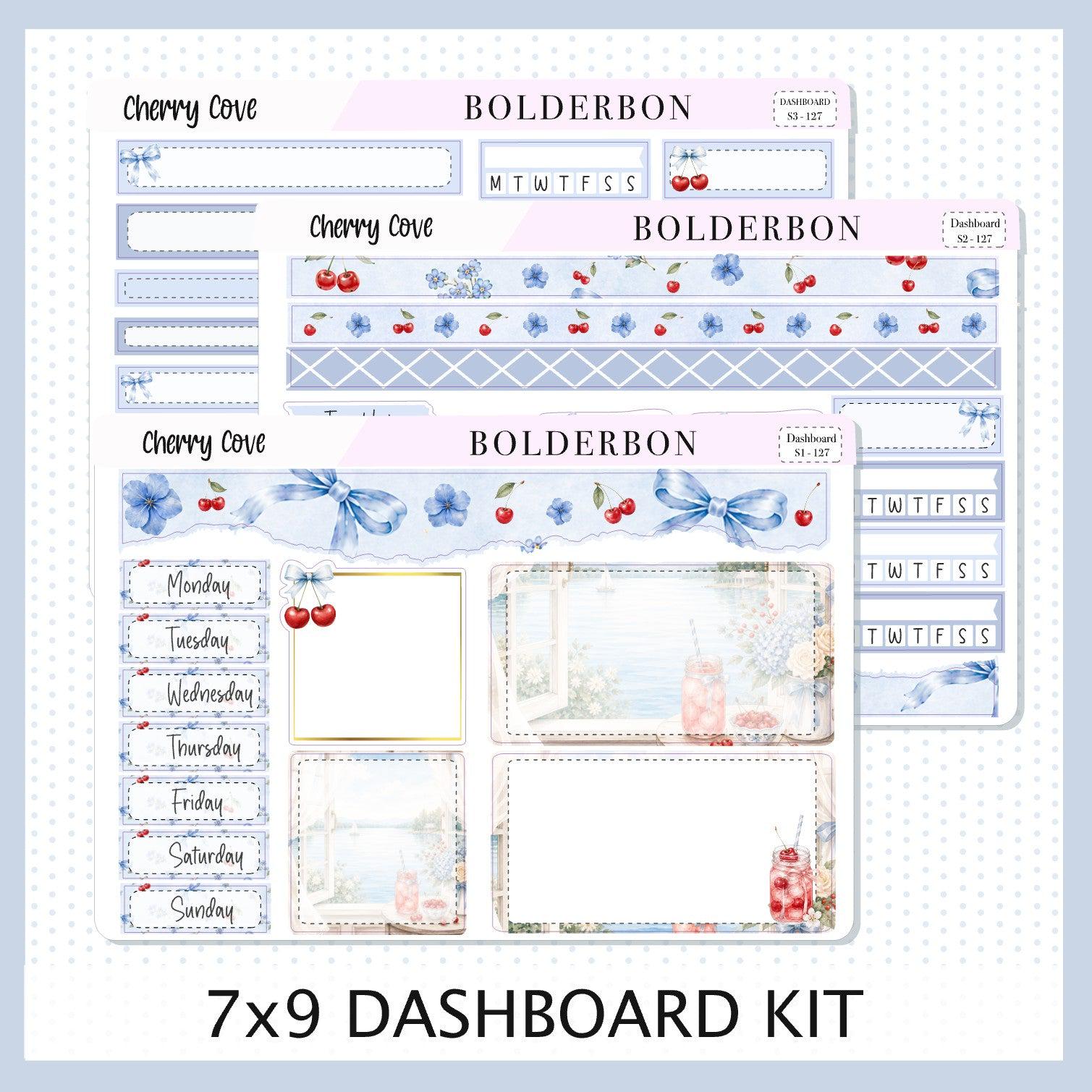 7x9 Weekly Dashboard Kit • Cherry Cove • Erin Condren Planner Stickers ...