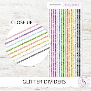 GLITTER DIVIDER Stickers || Hobonichi Weeks Glitter Strips Borders