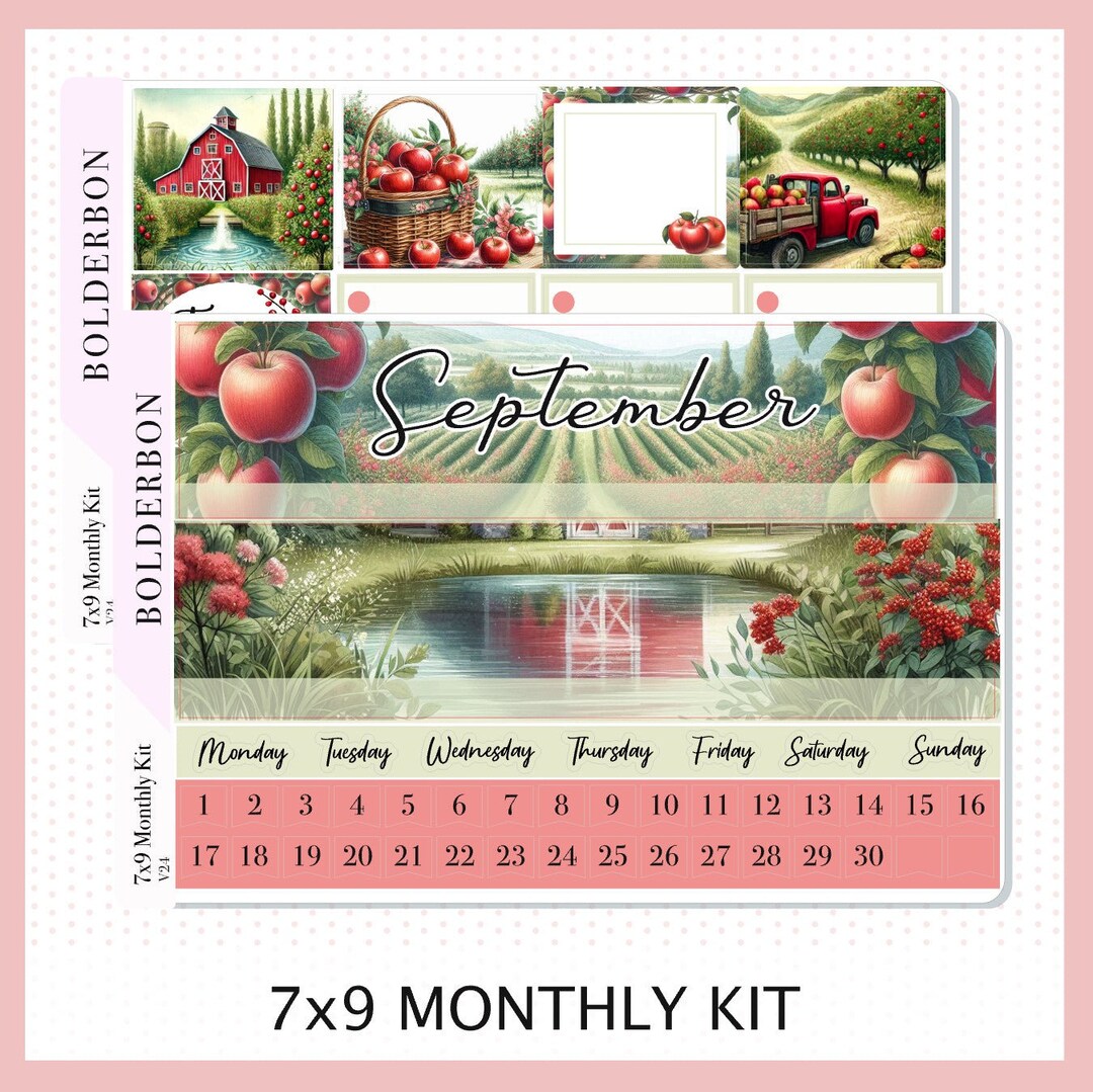 September 7x9 Monthly • Planner Stickers • Erin Condren Sticker Kit - Etsy