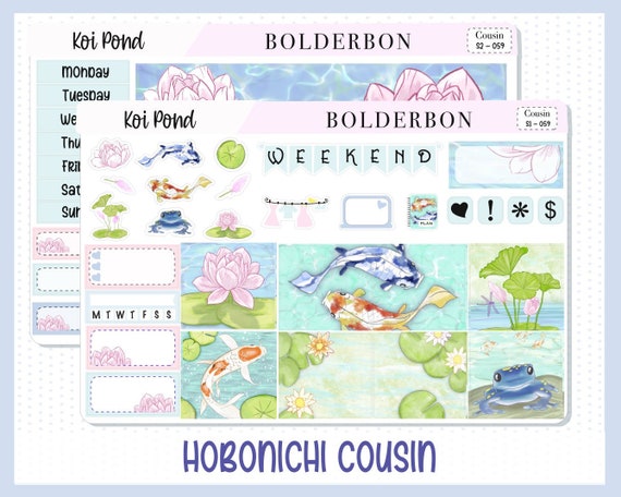Koi Pond • Hobonichi Cousin • Weekly Sticker Kit • Planner Stickers