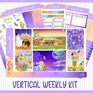 SPOOKY CUTE Halloween Planner Sticker Kit || Vertical, Weekly