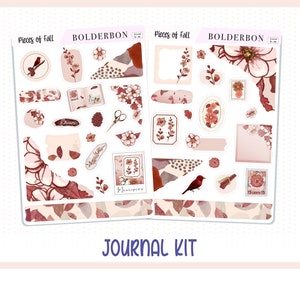 PIECES OF FALL Journal Sticker Kit || Fall Stickers, Autumn Stickers, Journaling Stickers, Book Stickers