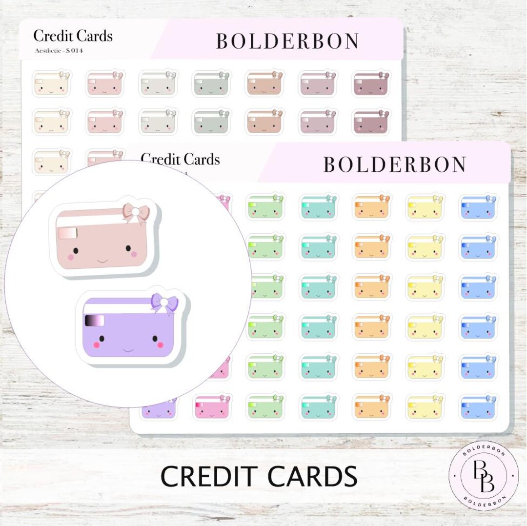 CREDIT CARD Icon Stickers || Cute Colorful & Aesthetic Planner Stickers ...