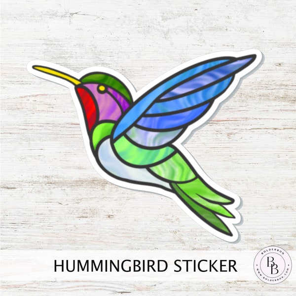 HUMMINGBIRD Sticker || Hand Drawn, Waterproof Vinyl Decal, Spring, Summer, Bird Feeder