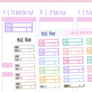 BILL DUE || PlanerSticker, Rechnungen, Sparschwein, Geld, Budget, Finanzen, Funktional
