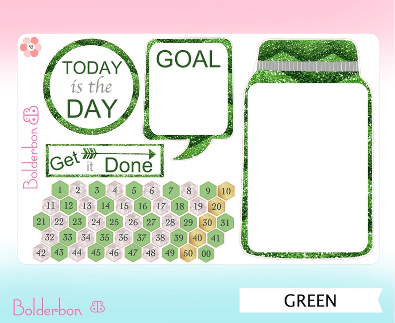 GOAL TRACKER Cute Mason Jar Tracker Planner Stickers to Etsy