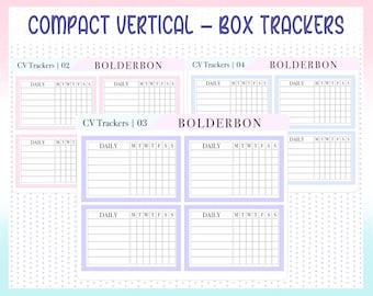 CV Bottom Box Trackers || EC Compact Vertical Weekly Trackers, Erin Condren Dashboard, EC Planner Sticker Kit, Daily Duo, Horizontal