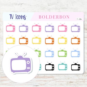TV ICONS || Planner Stickers, Televison, Movie, TV Show, Functional