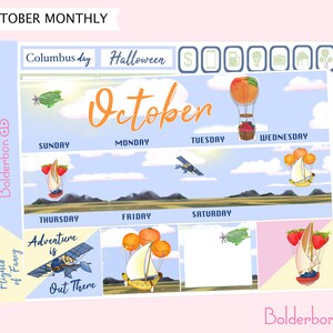 Kit de pegatinas mensuales de octubre // Kit de pegatinas dibujadas a mano, kit de planificador, Erin Condren, Recuerdos, pegatinas de planificador