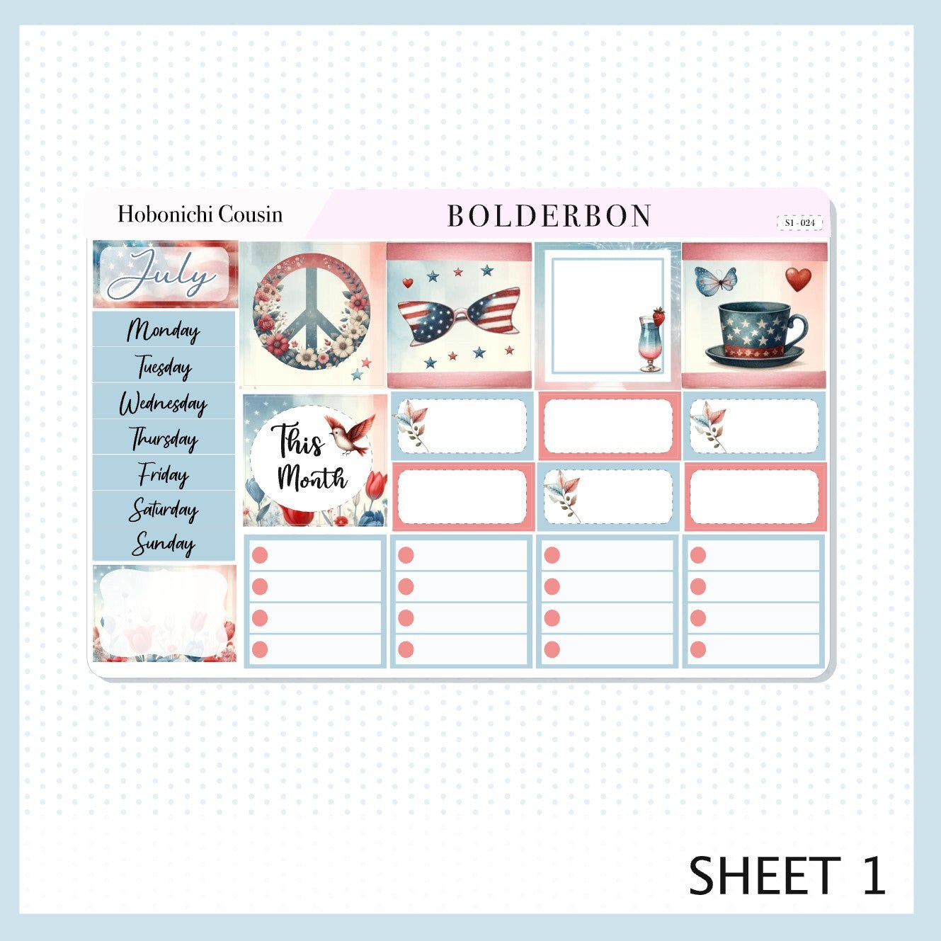 JULY Hobonichi Cousin and A5 Day Free || Monthly Planner Sticker Kit - Etsy