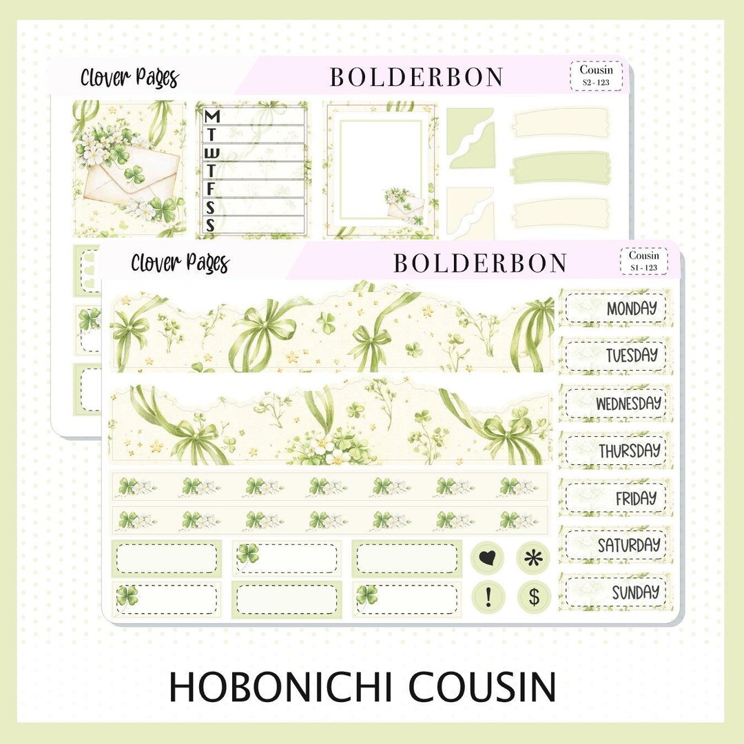 Clover Pages • Hobonichi Cousin • Weekly Sticker Kit • Planner Stickers ...