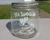Antique c. 1910 39 s MI LOLA Glass Tobacco Cigar Store Display Jar Humidor Hum-Jar