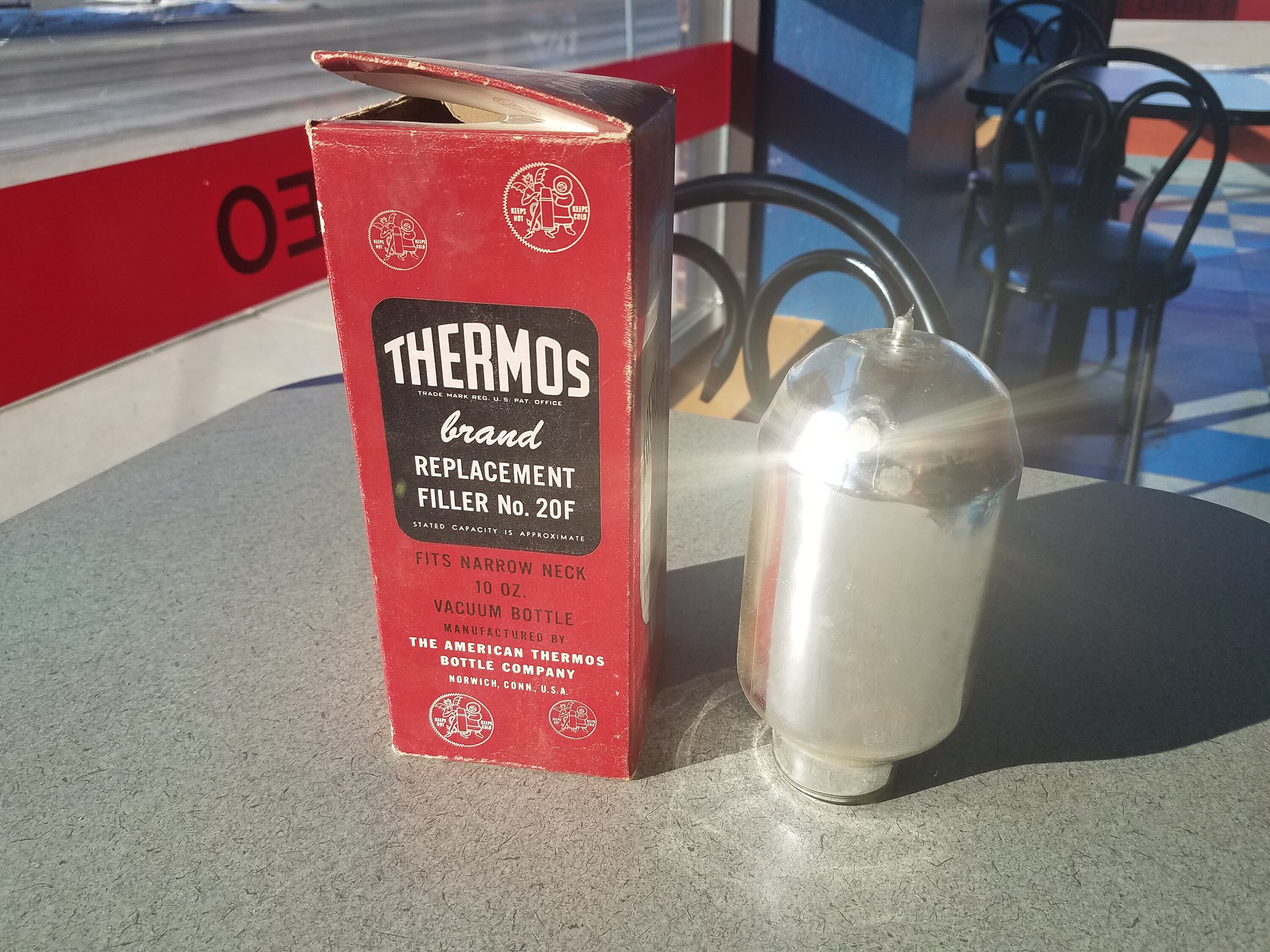 Vintage NOS Thermos Replacement Filler No. 34F Quart Spoon Mouth Vacuum  Bottle 