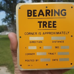 NOS Vintage Bearing Tree Metal Sign Retired Land Surveyors Sign - Etsy
