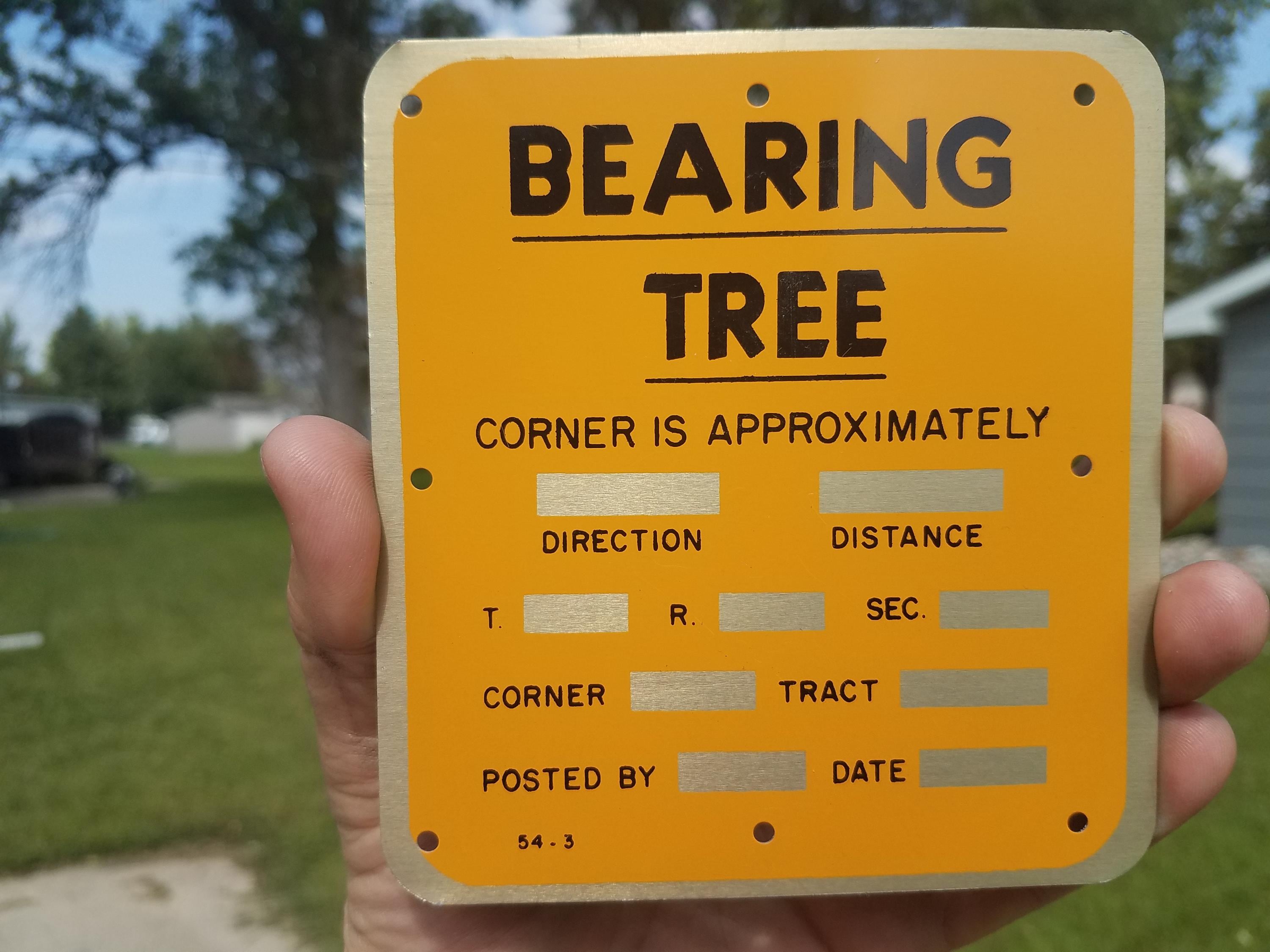 NOS Vintage Bearing Tree Metal Sign Retired Land Surveyors Sign - Etsy