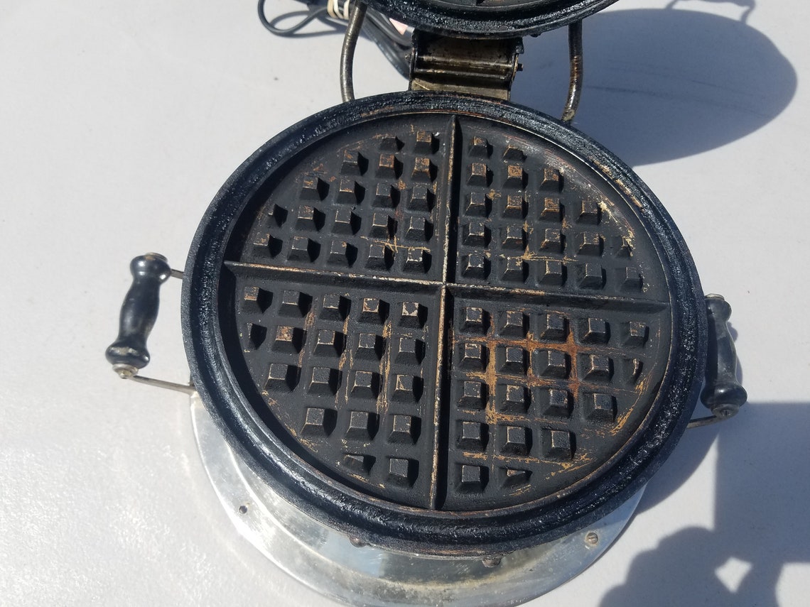 Antique Vtg Chrome Bersted Electric Waffle Iron Maker Works Etsy UK